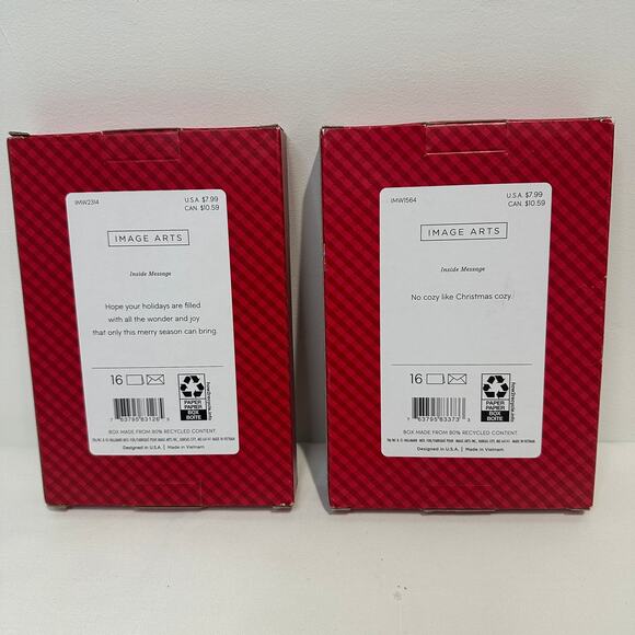 Pack of 32 Hallmark Christmas Holiday Assorted Boxed Glitter Cards w/ Envelopes - Picture 2 of 2